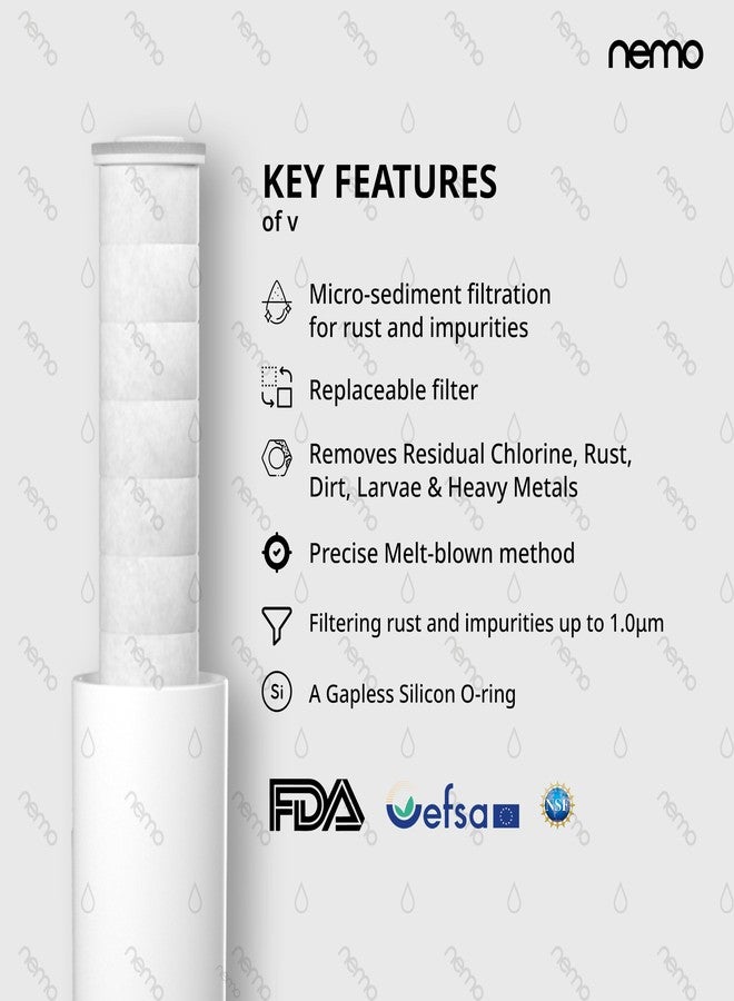 NEMO Showerhead Filter Sediment Refill Pack - 10 Pcs | Compatible only with Nemo Vitamin Handshower Head | Micro Sediment Filters | Korean Water Filtration Technology - Image 3